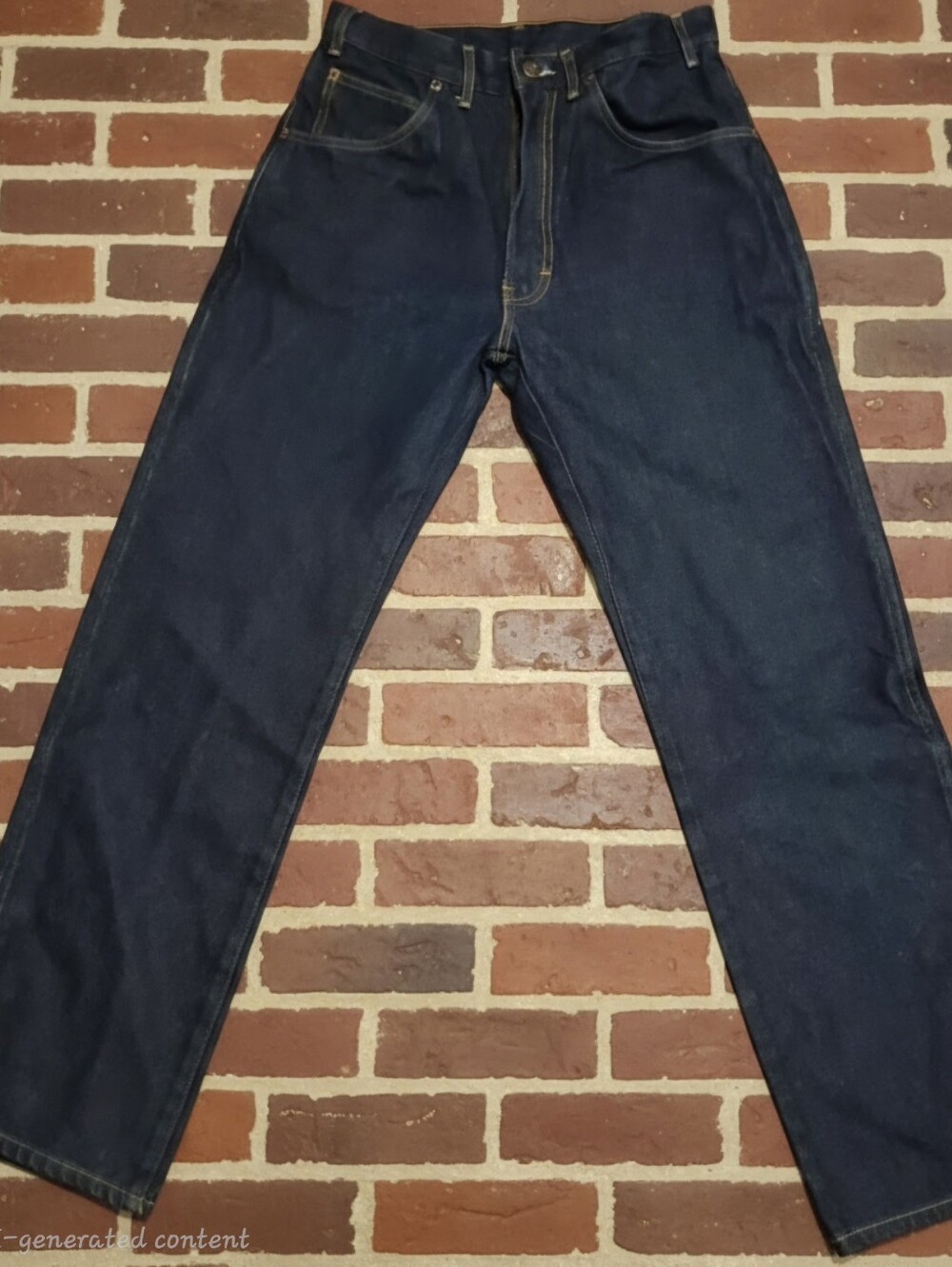 Men's Indigo Straight Jeans - Classic Dark Blue Denim